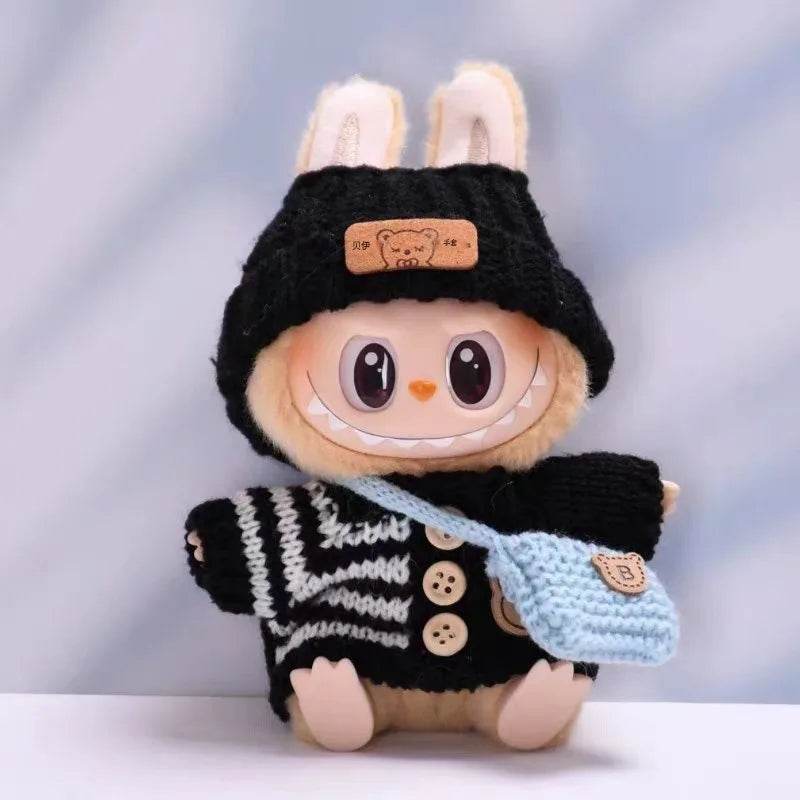 Adorable 17cm Plush Doll Outfit Labubu Set with Hat and Backpack for Kids Birthday Gifts - ToylandEU