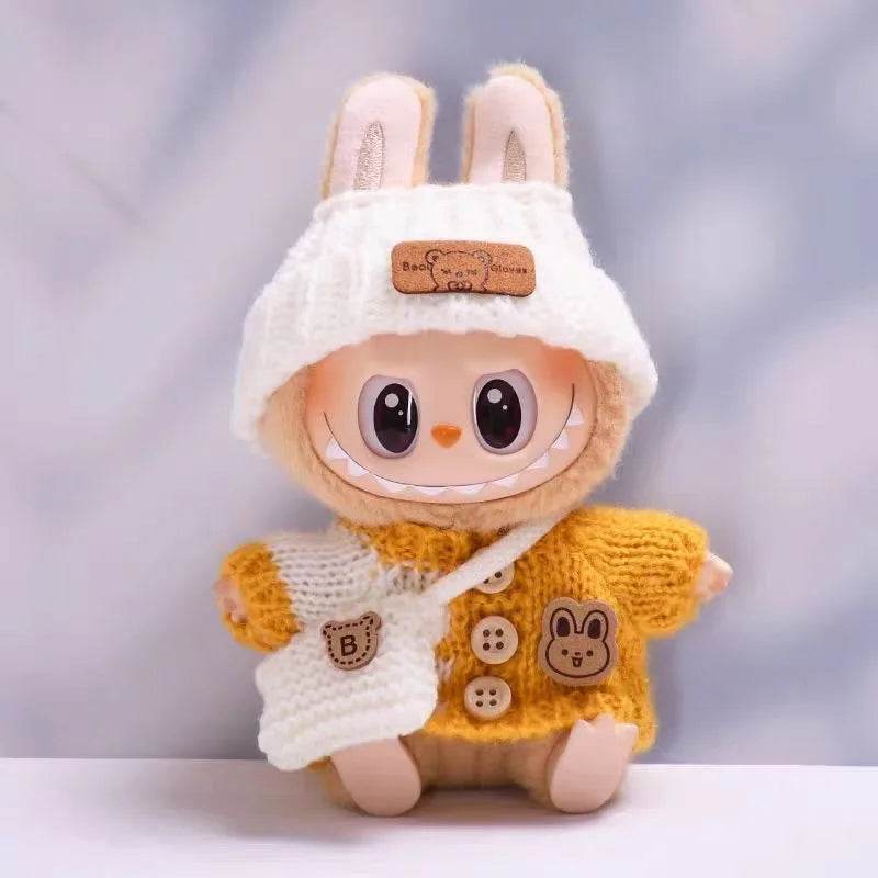 Adorable 17cm Plush Doll Outfit Labubu Set with Hat and Backpack for Kids Birthday Gifts - ToylandEU
