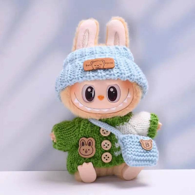 Adorable 17cm Plush Doll Outfit Labubu Set with Hat and Backpack for Kids Birthday Gifts - ToylandEU