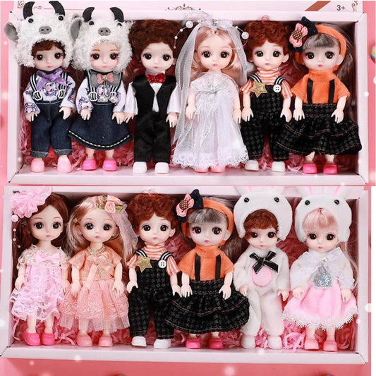 Adorable 17cm Poseable Mini Princess Doll with Stylish Skirt and Hat - Perfect Girls' Gift - ToylandEU