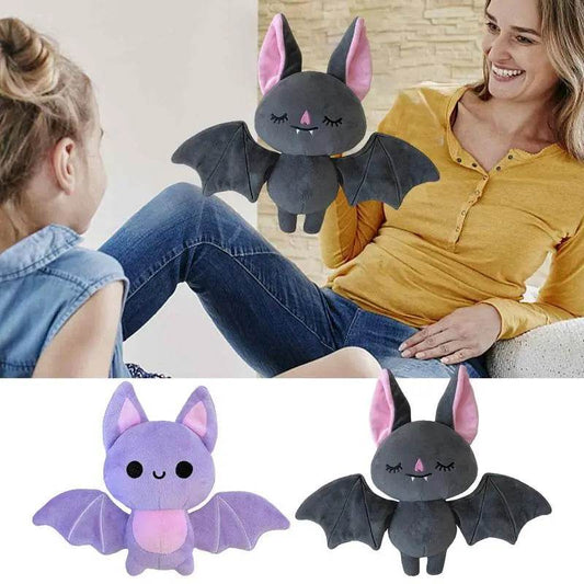 Adorable 18cm Black & Purple Plush Bat Toy - Soft Cuddly Companion - ToylandEU