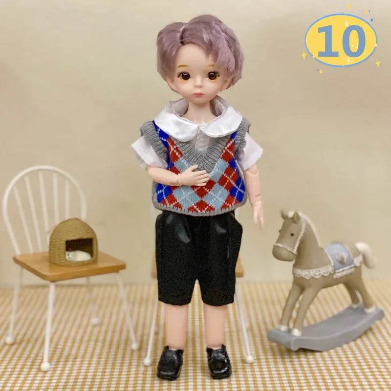 Adorable 3D Big Eyed Boyfriend Doll with Customizable Clothing for Kids and Collectors - ToylandEU