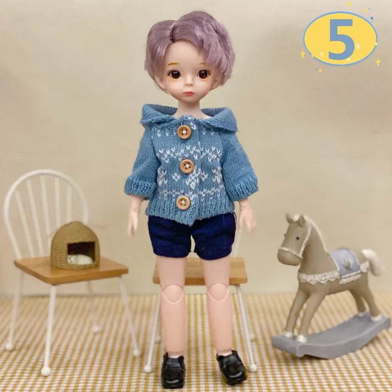 Adorable 3D Big Eyed Boyfriend Doll with Customizable Clothing for Kids and Collectors - ToylandEU
