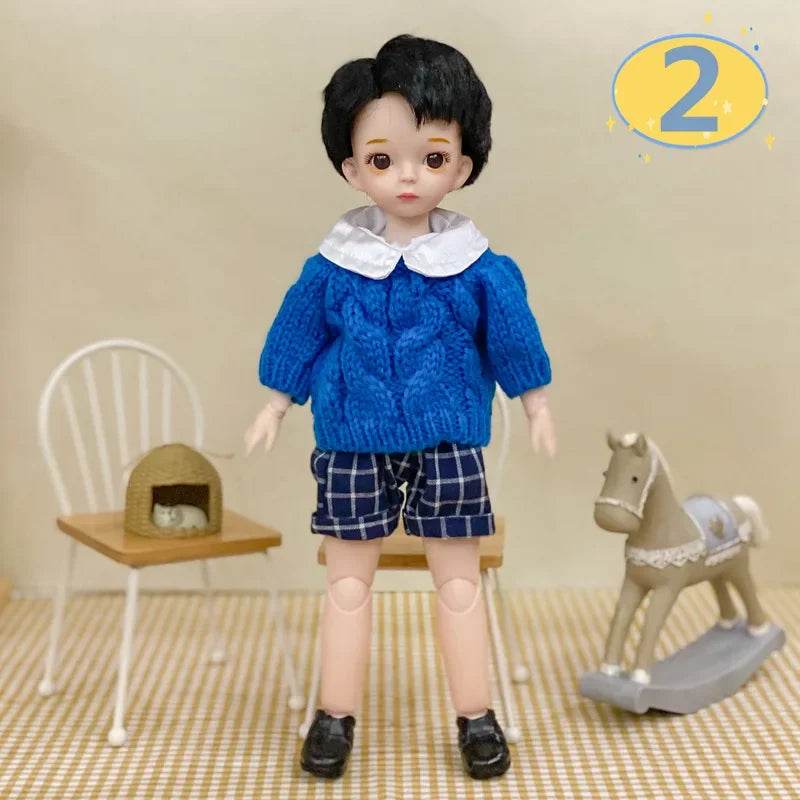 Adorable 3D Big Eyed Boyfriend Doll with Customizable Clothing for Kids and Collectors - ToylandEU