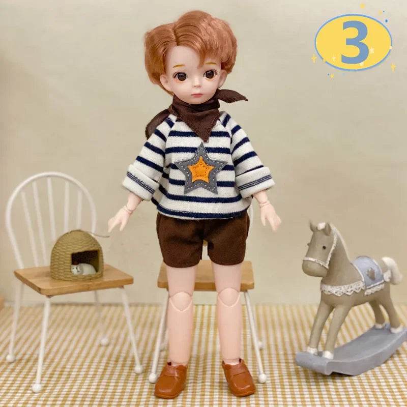 Adorable 3D Big Eyed Boyfriend Doll with Customizable Clothing for Kids and Collectors - ToylandEU