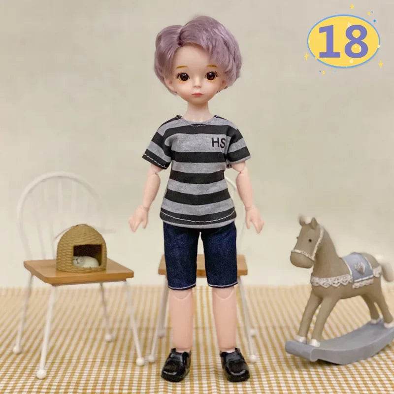 Adorable 3D Big Eyed Boyfriend Doll with Customizable Clothing for Kids and Collectors - ToylandEU