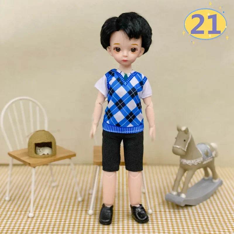 Adorable 3D Big Eyed Boyfriend Doll with Customizable Clothing for Kids and Collectors - ToylandEU