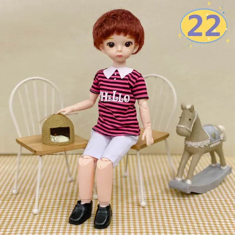 Adorable 3D Big Eyed Boyfriend Doll with Customizable Clothing for Kids and Collectors - ToylandEU