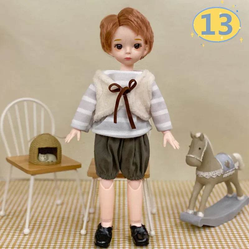 Adorable 3D Big Eyed Boyfriend Doll with Customizable Clothing for Kids and Collectors - ToylandEU