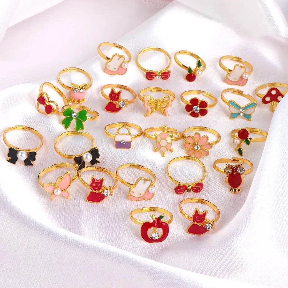 Adorable Adjustable Rings for Kids Featuring Cartoon Animal Designs Perfect for Pretend Play and Dress Up - ToylandEU