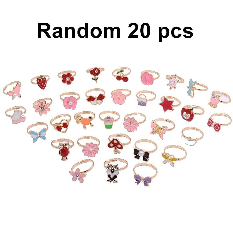 Adorable Adjustable Rings for Kids Featuring Cartoon Animal Designs Perfect for Pretend Play and Dress Up - ToylandEU