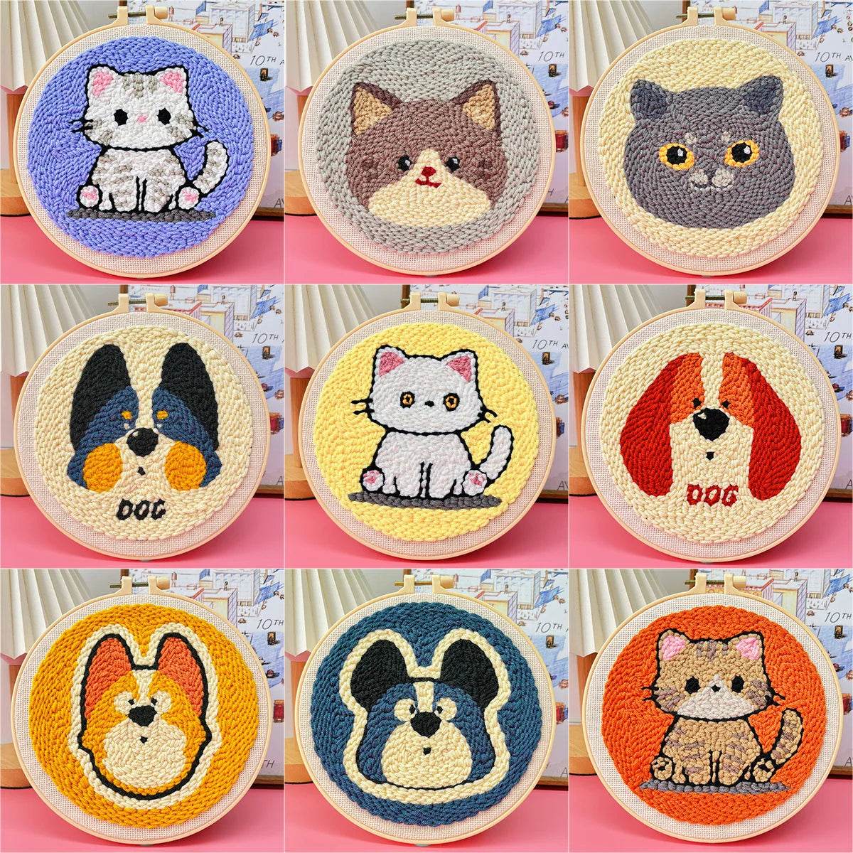 Adorable Animal-Themed Punch Needle Embroidery Set - ToylandEU