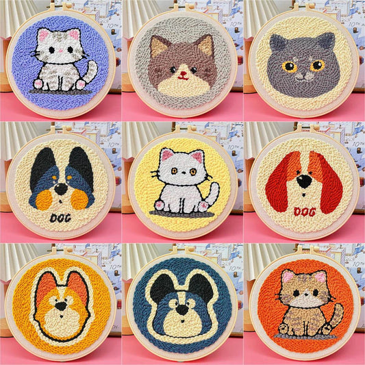 Adorable Animal-Themed Punch Needle Embroidery Set - ToylandEU