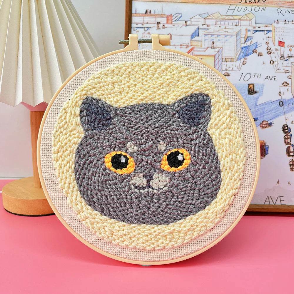 Adorable Animal-Themed Punch Needle Embroidery Set - ToylandEU