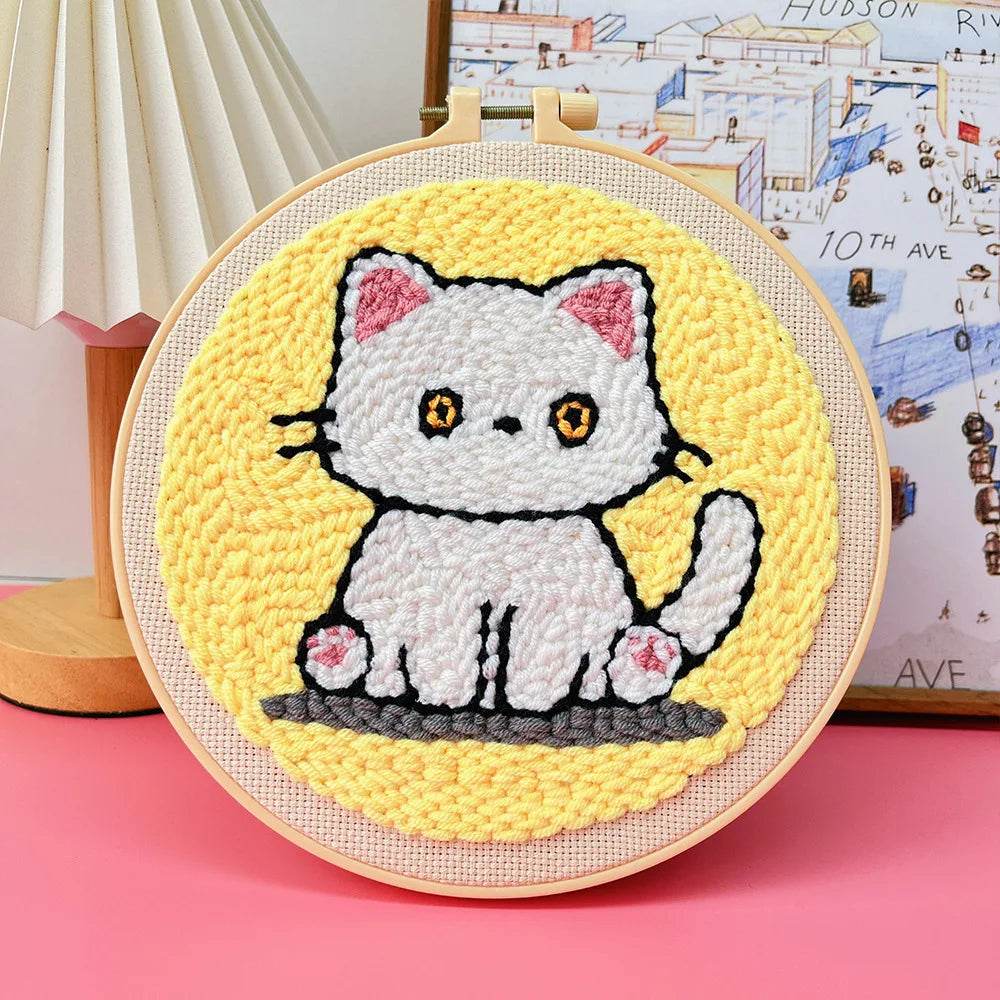 Adorable Animal-Themed Punch Needle Embroidery Set - ToylandEU