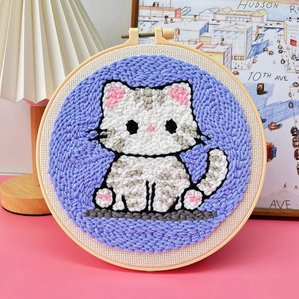 Adorable Animal-Themed Punch Needle Embroidery Set - ToylandEU