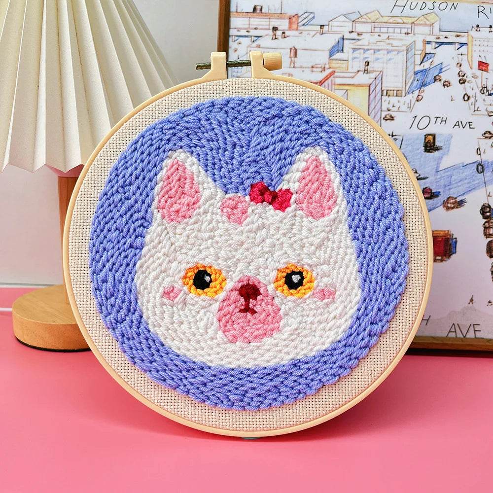 Adorable Animal-Themed Punch Needle Embroidery Set - ToylandEU