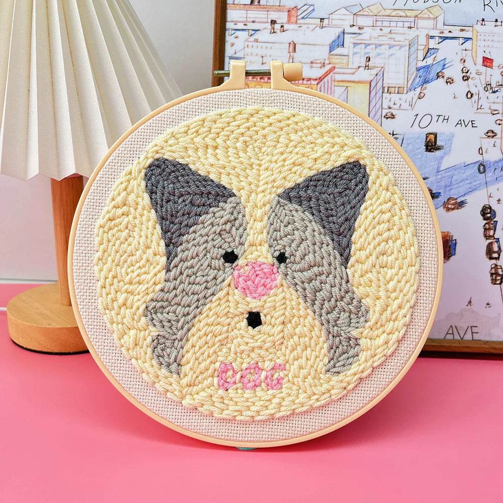 Adorable Animal-Themed Punch Needle Embroidery Set - ToylandEU