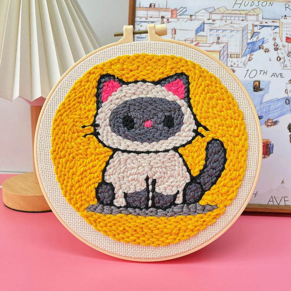 Adorable Animal-Themed Punch Needle Embroidery Set - ToylandEU