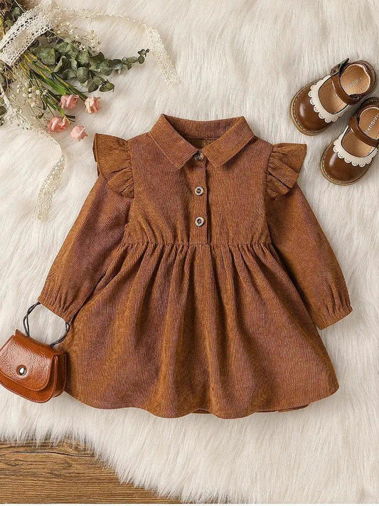  Adorable Baby Girl Dress Long Sleeve Collar Toyland EU -  ToylandEU™