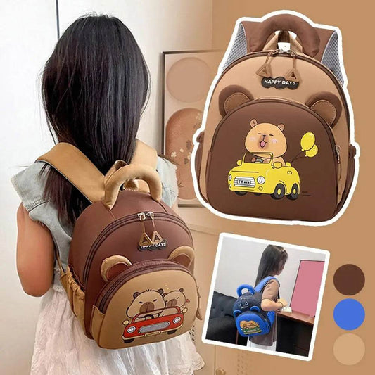 Adorable Backpack Capybara Cartoon Design Lightweight Waterproof For Boys And Girls Ages 7 To 13 - ToylandEU