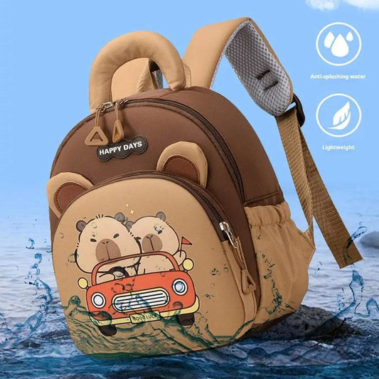 Adorable Backpack Capybara Cartoon Design Lightweight Waterproof For Boys And Girls Ages 7 To 13 - ToylandEU