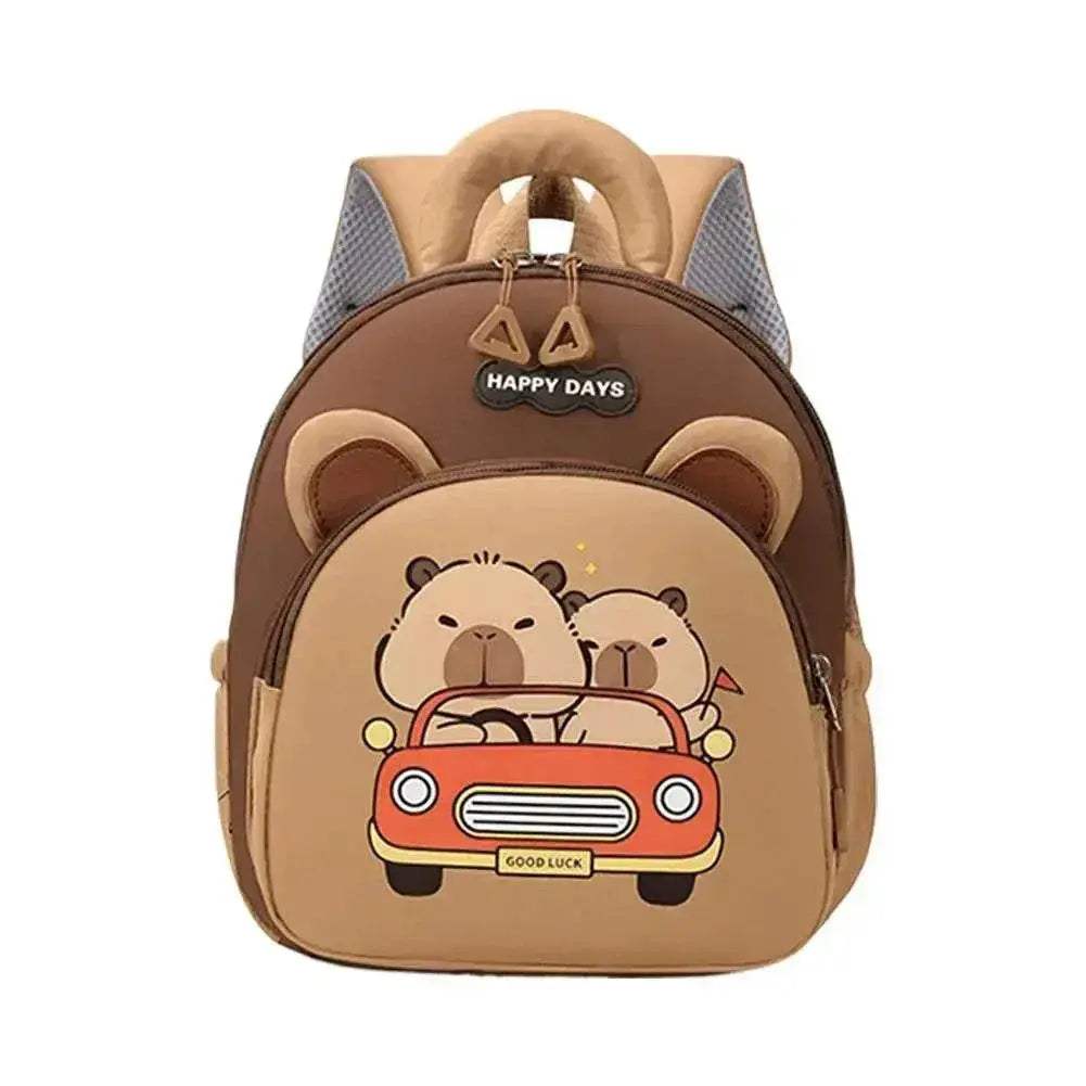 Adorable Backpack Capybara Cartoon Design Lightweight Waterproof For Boys And Girls Ages 7 To 13 - ToylandEU