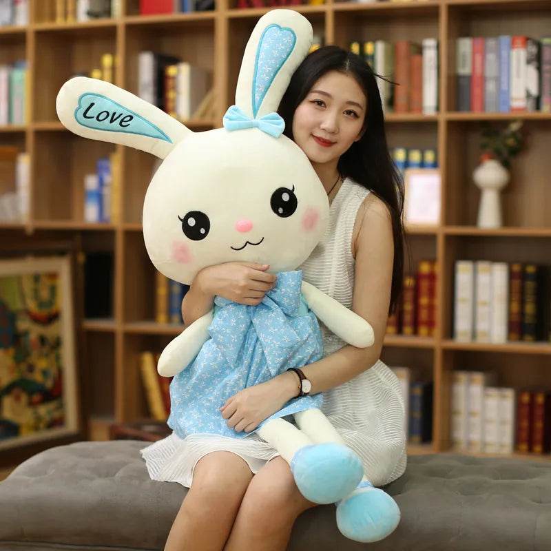 Adorable Big-Eared Rabbit Plush Toy in Cute Skirt for Kids - ToylandEU