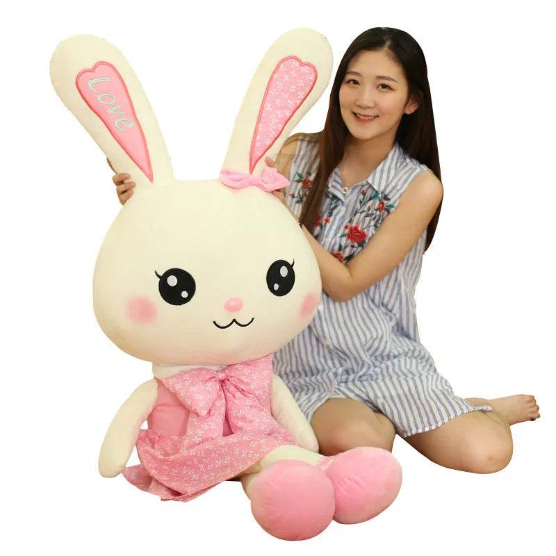 Adorable Big-Eared Rabbit Plush Toy in Cute Skirt for Kids - ToylandEU