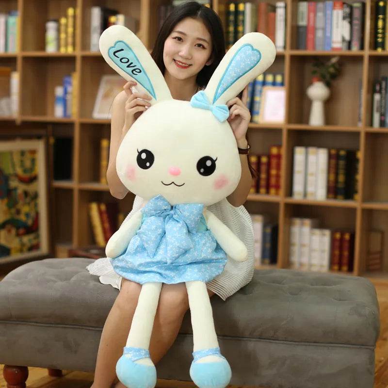 Adorable Big-Eared Rabbit Plush Toy in Cute Skirt for Kids - ToylandEU