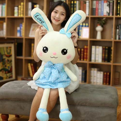 Adorable Big-Eared Rabbit Plush Toy in Cute Skirt for Kids - ToylandEU