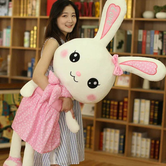 Adorable Big-Eared Rabbit Plush Toy in Cute Skirt for Kids - ToylandEU