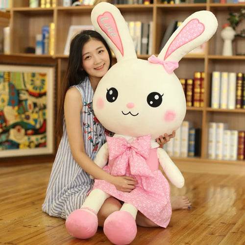 Adorable Big-Eared Rabbit Plush Toy in Cute Skirt for Kids - ToylandEU