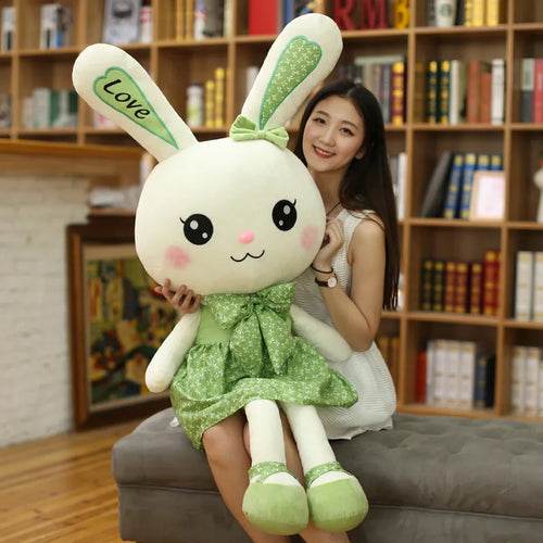 Adorable Big-Eared Rabbit Plush Toy in Cute Skirt for Kids - ToylandEU