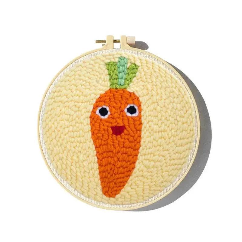  Adorable Cartoon Animal Punch Needle Embroidery Kit for Beginners - Cozy Yarn Craft Set for Home Decoration -  ToylandEU™