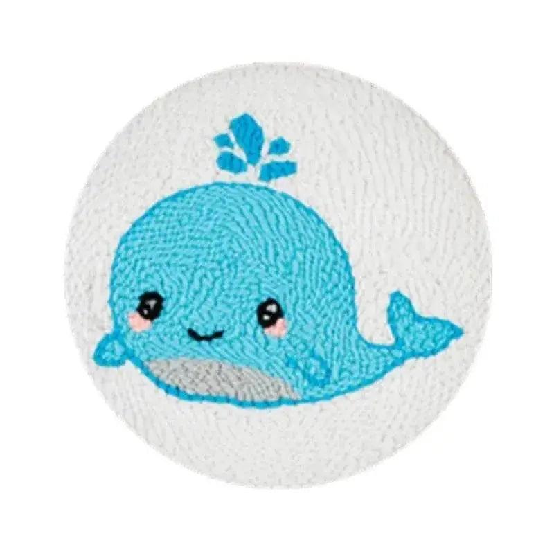  Adorable Cartoon Animal Punch Needle Embroidery Kit for Beginners - Cozy Yarn Craft Set for Home Decoration -  ToylandEU™