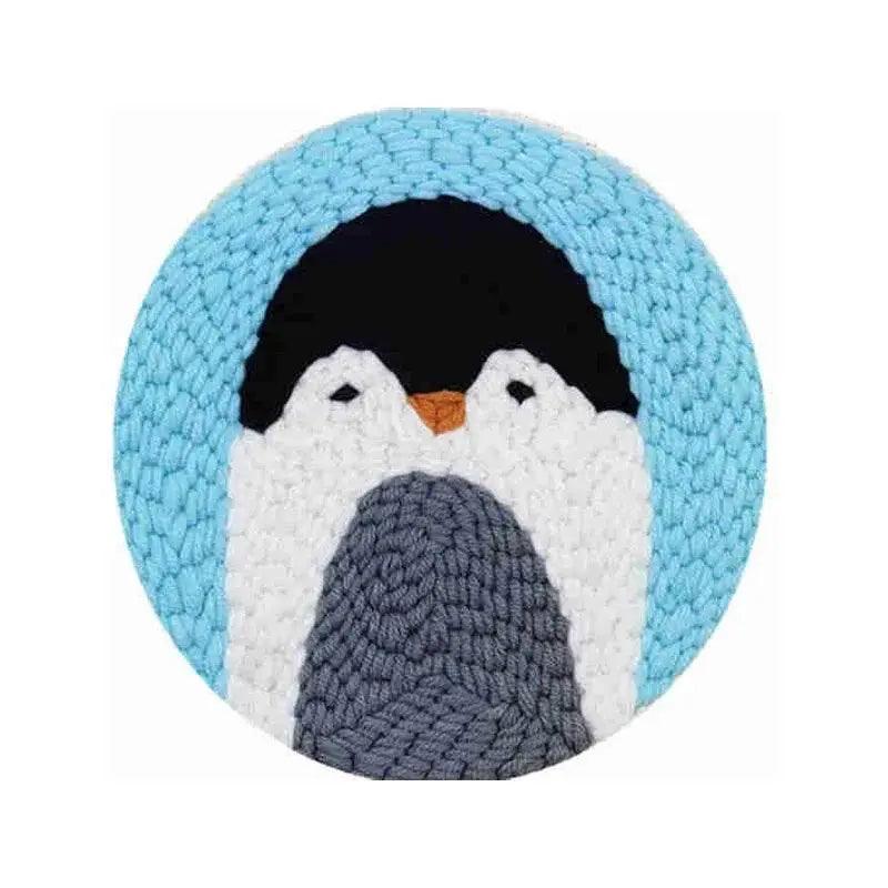  Adorable Cartoon Animal Punch Needle Embroidery Kit for Beginners - Cozy Yarn Craft Set for Home Decoration -  ToylandEU™