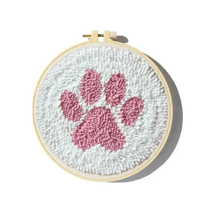  Adorable Cartoon Animal Punch Needle Embroidery Kit for Beginners - Cozy Yarn Craft Set for Home Decoration -  ToylandEU™