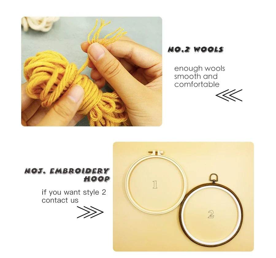 Adorable Cartoon Animal Punch Needle Embroidery Kit for Beginners - Cozy Yarn Craft Set for Home Decoration - ToylandEU