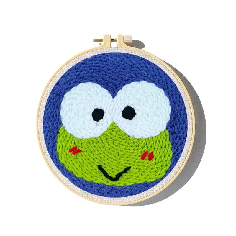 Adorable Cartoon Animal Punch Needle Embroidery Kit for Beginners - Cozy Yarn Craft Set for Home Decoration - ToylandEU