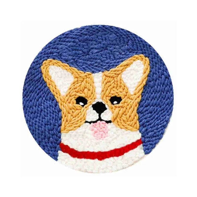 Adorable Cartoon Animal Punch Needle Embroidery Kit for Beginners - Cozy Yarn Craft Set for Home Decoration - ToylandEU