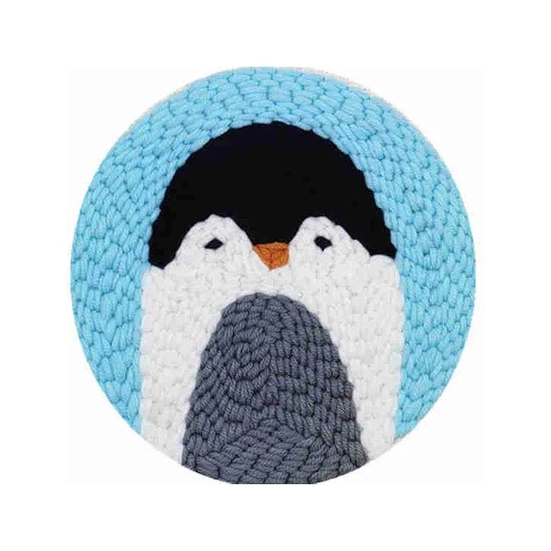 Adorable Cartoon Animal Punch Needle Embroidery Kit for Beginners - Cozy Yarn Craft Set for Home Decoration - ToylandEU