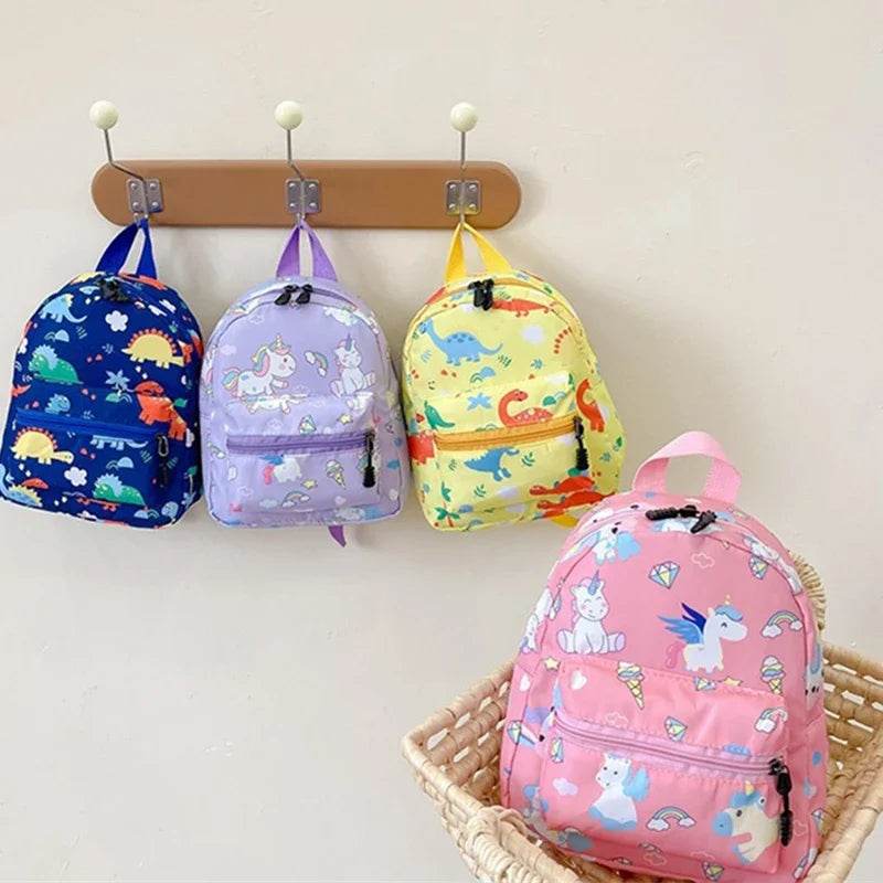 Adorable Cartoon Dinosaur Unicorn Pattern Kids School Backpack Waterproof For Boys And Girls Kindergarten - ToylandEU