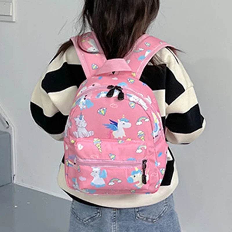 Adorable Cartoon Dinosaur Unicorn Pattern Kids School Backpack Waterproof For Boys And Girls Kindergarten - ToylandEU
