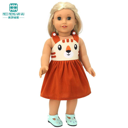Adorable Cartoon-Themed Gauze Doll Dress for 45cm American Toy Dolls - ToylandEU