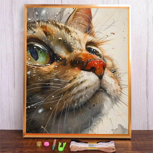  Adorable Cat-Themed Cross Stitch Starter Kit with Colorful Cotton Threads - Easy Embroidery DIY Home Decoration Craft -  ToylandEU™