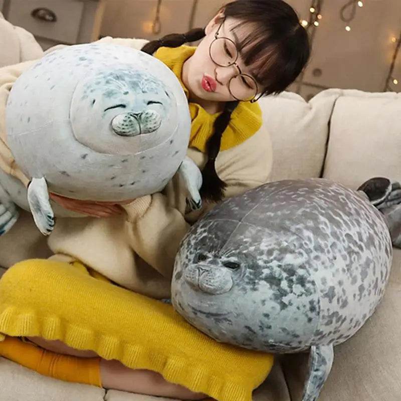 Adorable Chubby Seal Plush Pillow – Cute Sea Lion Cushion for Kids - ToylandEU