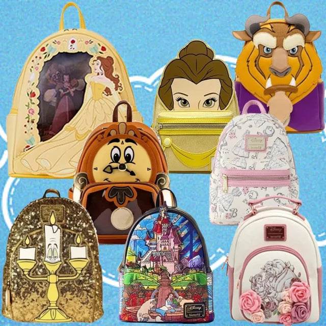Adorable Cosplay Mini Backpack Purse Featuring Cogsworth Lumiere Chip From Beauty And The Beast For Fans And Collectors - ToylandEU