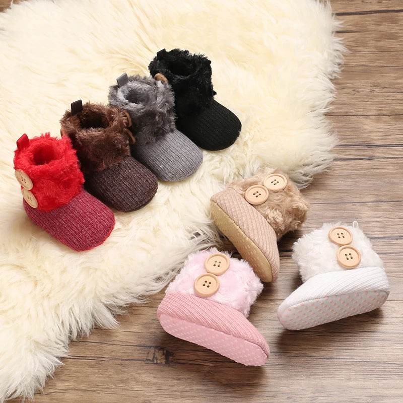 Adorable Cozy Wool-Lined Baby Girl Boots for Warm Indoor Walking - ToylandEU