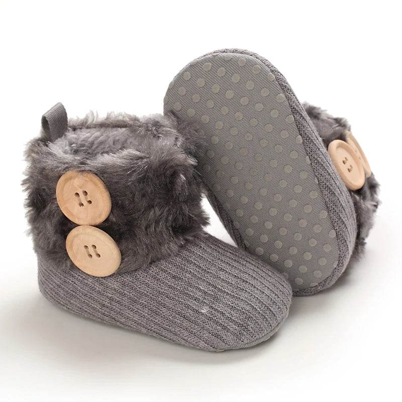 Adorable Cozy Wool-Lined Baby Girl Boots for Warm Indoor Walking - ToylandEU